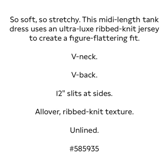 Banana Republic Semi-fitted Ribbed Knit Jersey V-Neck Tank Dress Cream R… - Picture 10 of 11